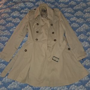 ASOS Beige Double-Breasted Fit And Flare Trench Coat